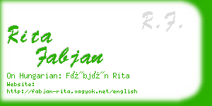 rita fabjan business card